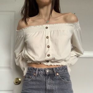 H&M cropped off the shoulder top